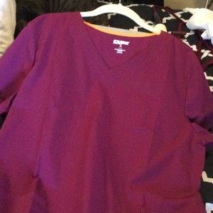 Maroon scrub top